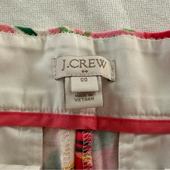 J Crew shorts. Size 00. Pink, green, yellow and off white. - Picture 3 of 3